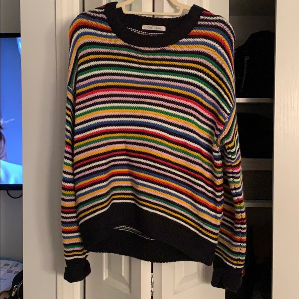 rainbow knit sweater